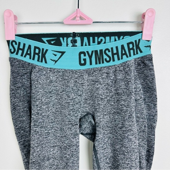 Gymshark Gray Leggings with Teal Waistband Size XS - Picture 2 of 8